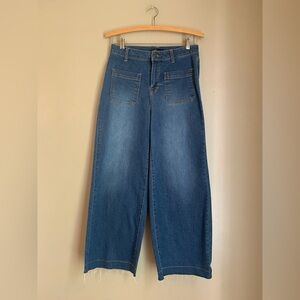 Frye jeans denim wide leg ankle cropped boho coastal size 27